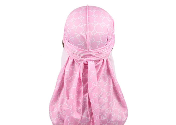 Pink GG Silk Silky Satin Designer Durag Supplier Bulk Wholesale