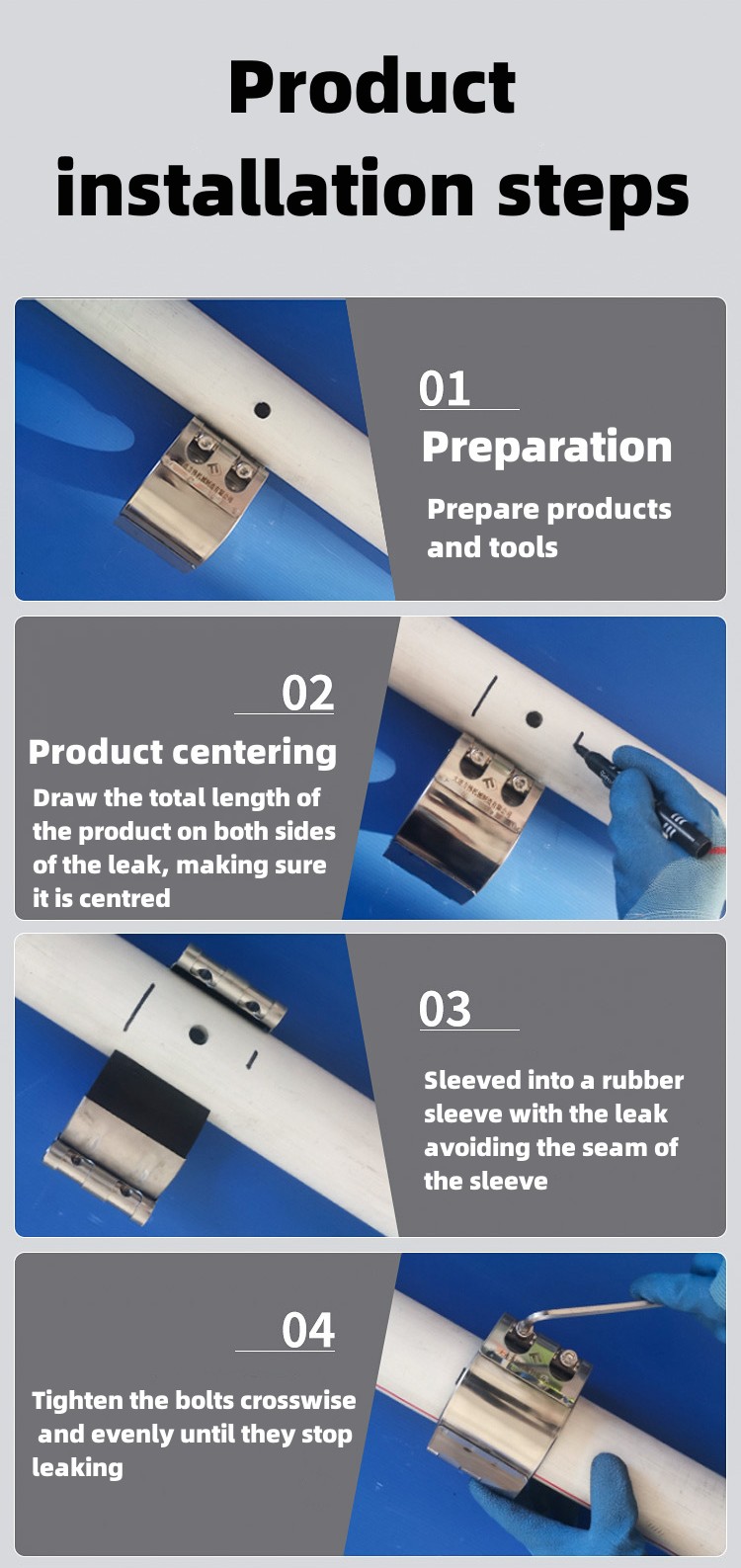 Dual latch secure | Radial hydraulic compensation | Non-welded repair | Adaptive sealing |Pipe connector Pressure operation (≤4.0MPa) Quick pipe