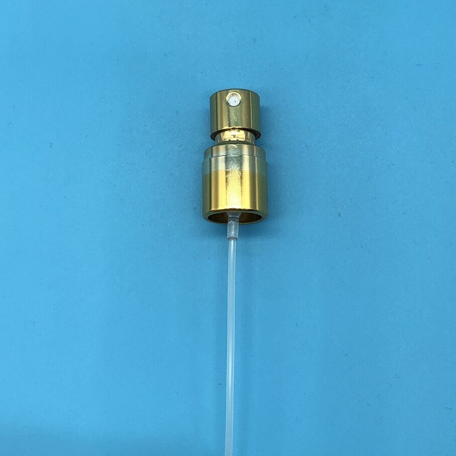 Precision Golden color Perfume Pump for Controlled Fragrance Dispensing and Elegant Packaging