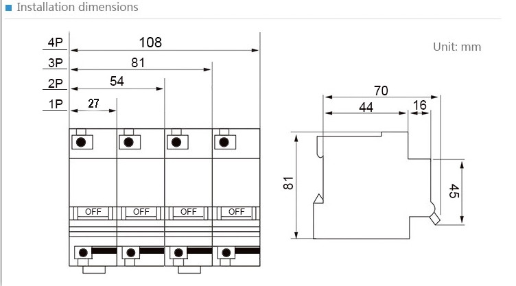 Mcb Din Rail 4P 100A 125A Miniature Circuit Breaker