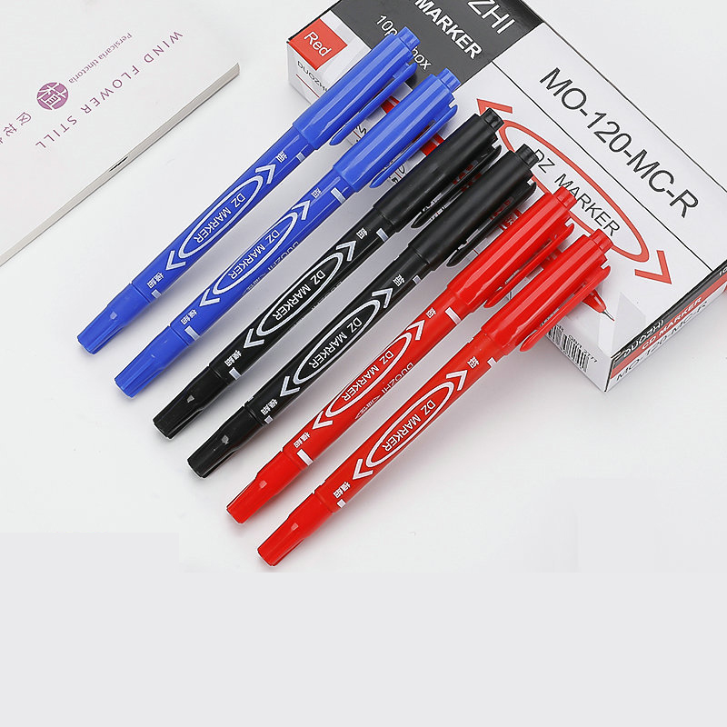 Double End Whiteboard Marker Pen with Round Toe Brush Tip and 0.5/1.5mm Writing Width