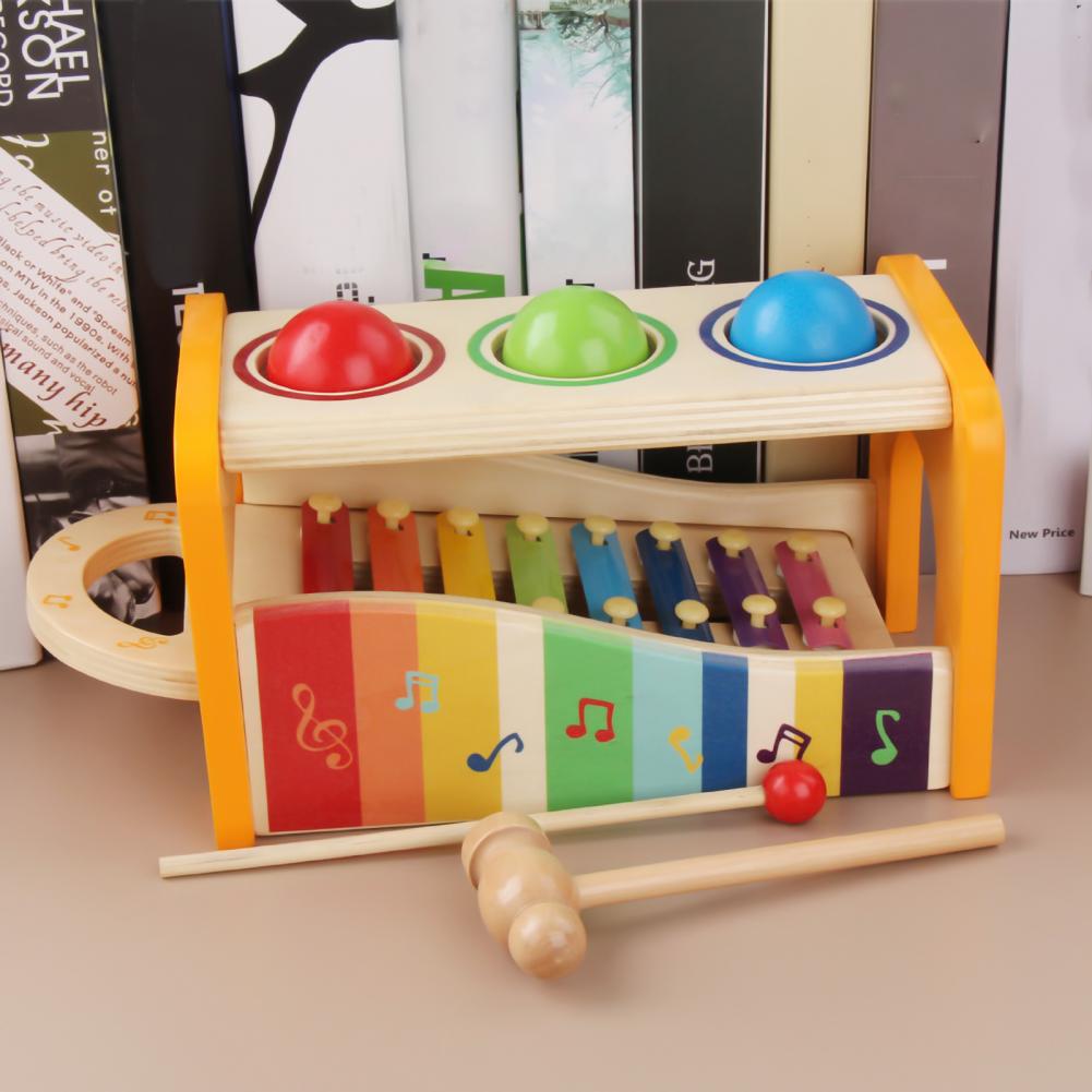 Eight Notes 15cm Wooden Musical Toys Wooden Xylophone Baby