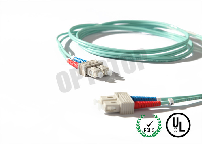Custom SC SC Fiber Patch Cord 3 MM OFNR Corning Om3 For Telecom Networks
