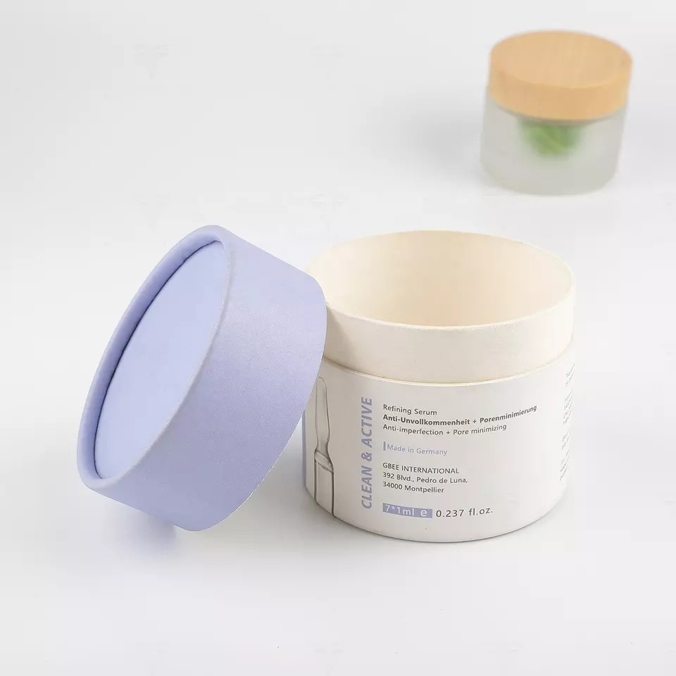 Custom Cardboard CMYK Printing Paper Tube Cosmetic Packaging For Cosmetic Serum