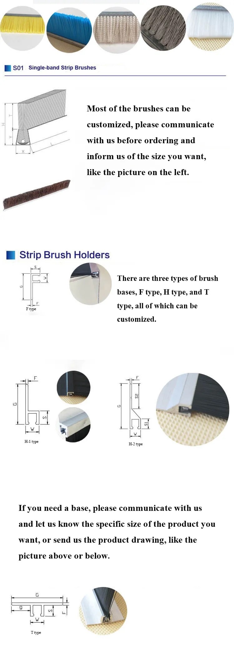 High Temperature Resistant Industrial Strip Brush Door Seal Wire Brass