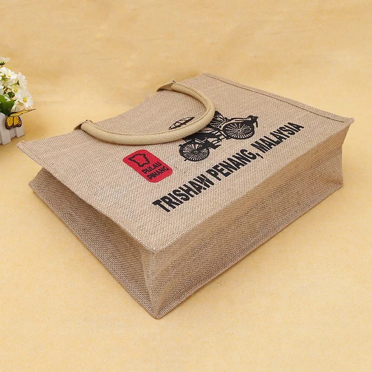 OEM Cotton Jute Tote Bags For Fruit Vegetables Digital Imprint Printing