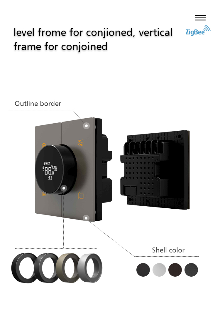 Wireless Tuya Thermostat Zigbee Aluminum Aloy Panel 86mm*86mm