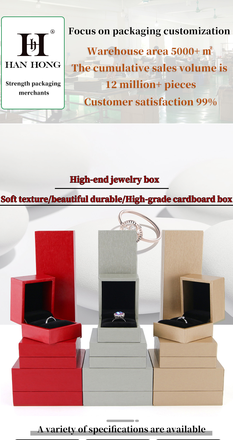 Customized Size Luxury Touch Cardboard Jewelry Packaging Box for Bracelet and Ring
