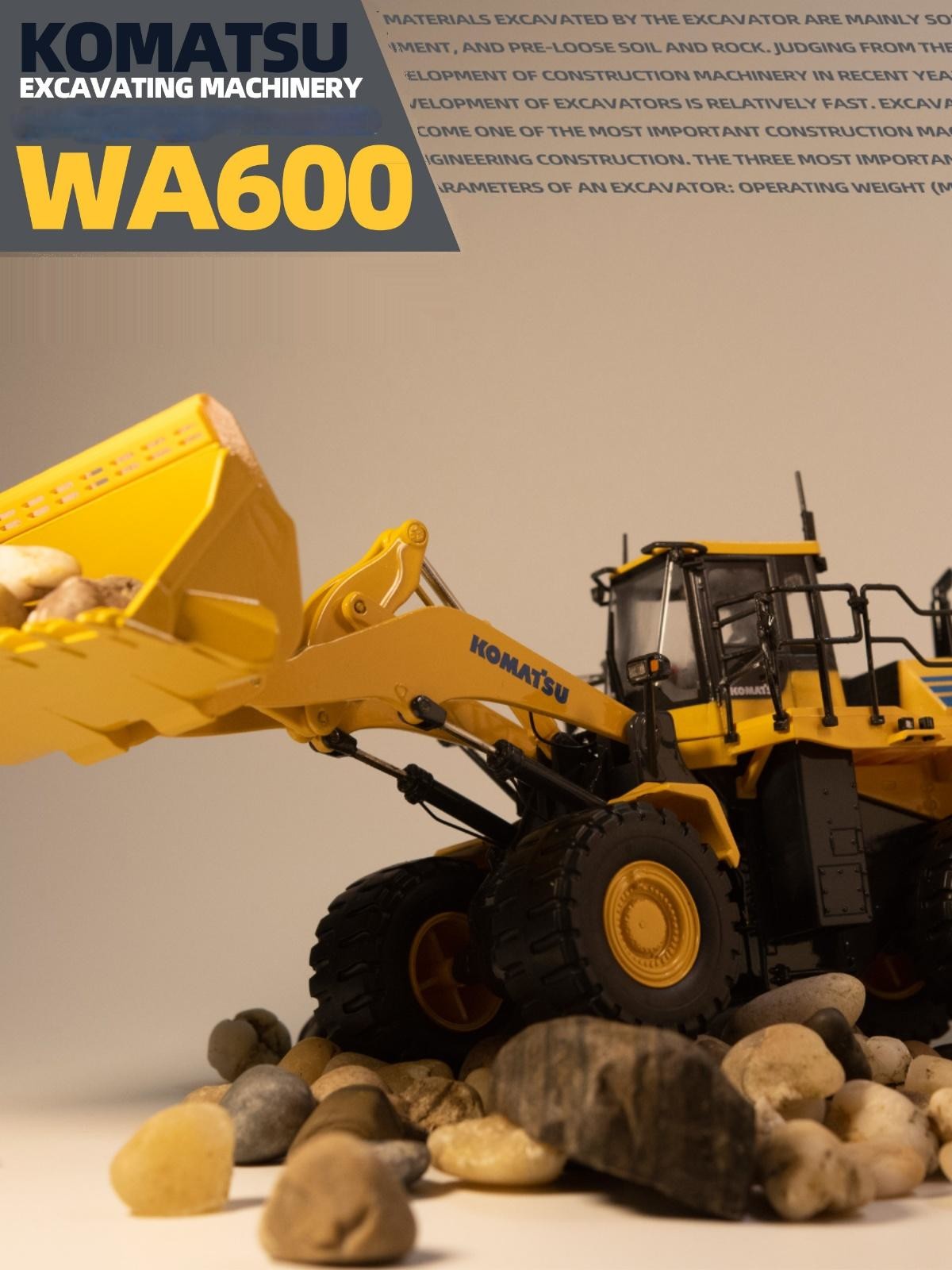 UH Komatsu WA600 Komatsu wheel loader shovel alloy engineering vehicle model