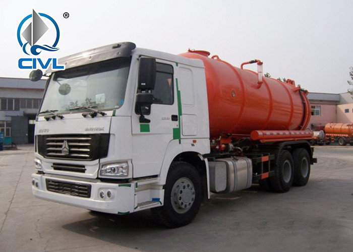 6x4 12m3 SINOTRUK HOWO 336hp Sewage Pump Truck With Safety Belts Tires12.00R20 With Middle lifting and Rear Cover