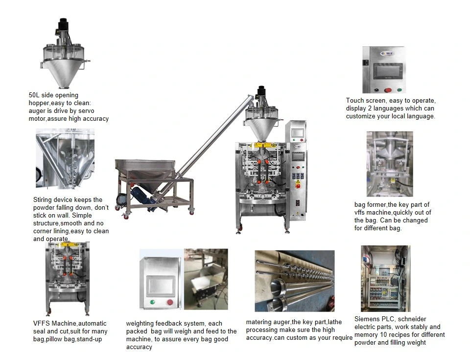 Gusset Bag Automatic Powder Filling Machine Doypack Stand Up Bag Pharmaceutical