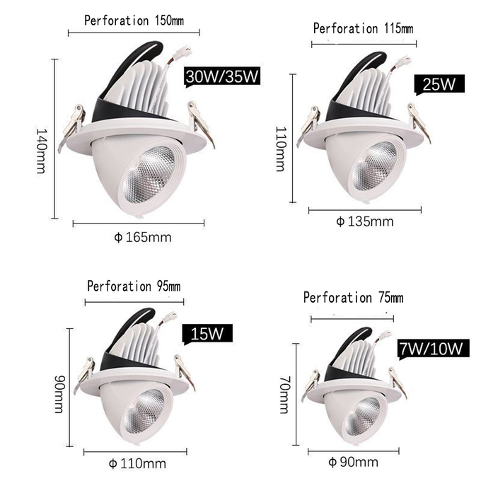 15W 18W SCR Dimming Elephant Trunk Light Rotating Ceiling Light 5