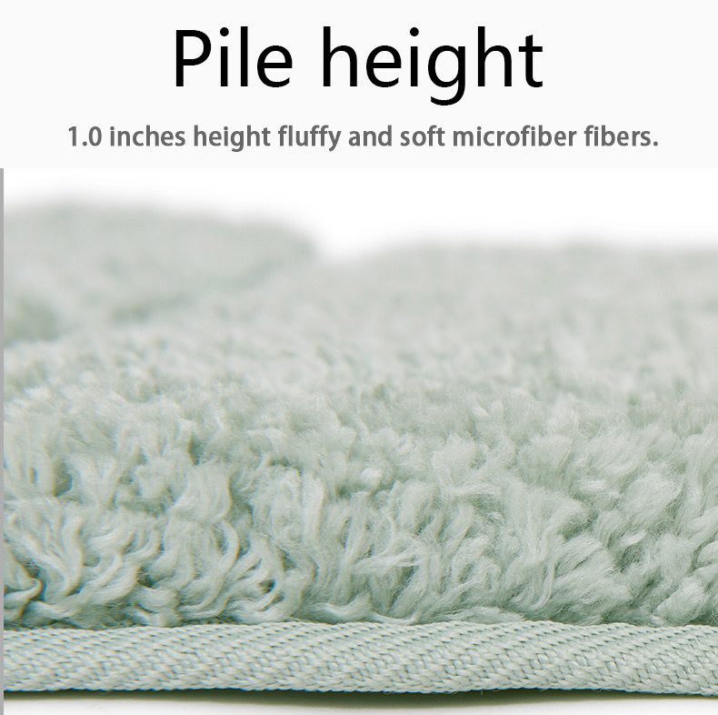 BSCI Fluffy Anti Bacteria Polyester Bath Rug With Reinforced Seams