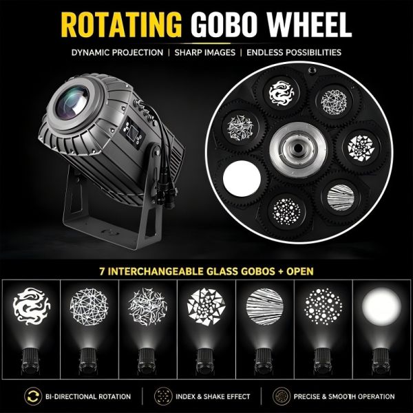High Power 300W LED Outdoor Zoom Gobo Projector Dynamic Floating Effect