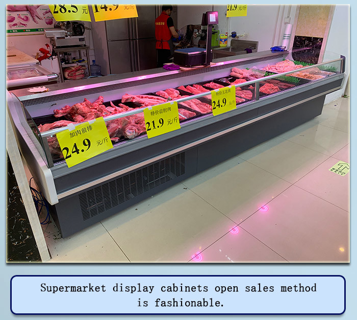 Freestanding Meat Display Freezer 570L Food Cooler 0 - 5 ℃ Showcase