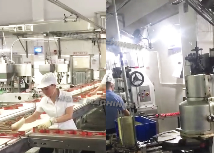 Higee canned food meat corned beef filler seamer canned meatloaf filling seaming machine
