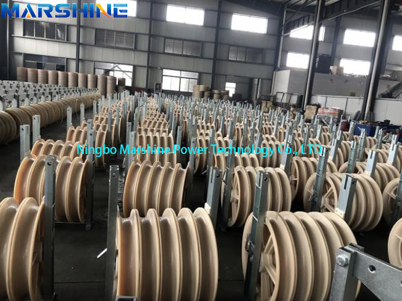 Rubber Lined Electric Power Cables Rollers For Aluminum Conductor Stringing Blocks