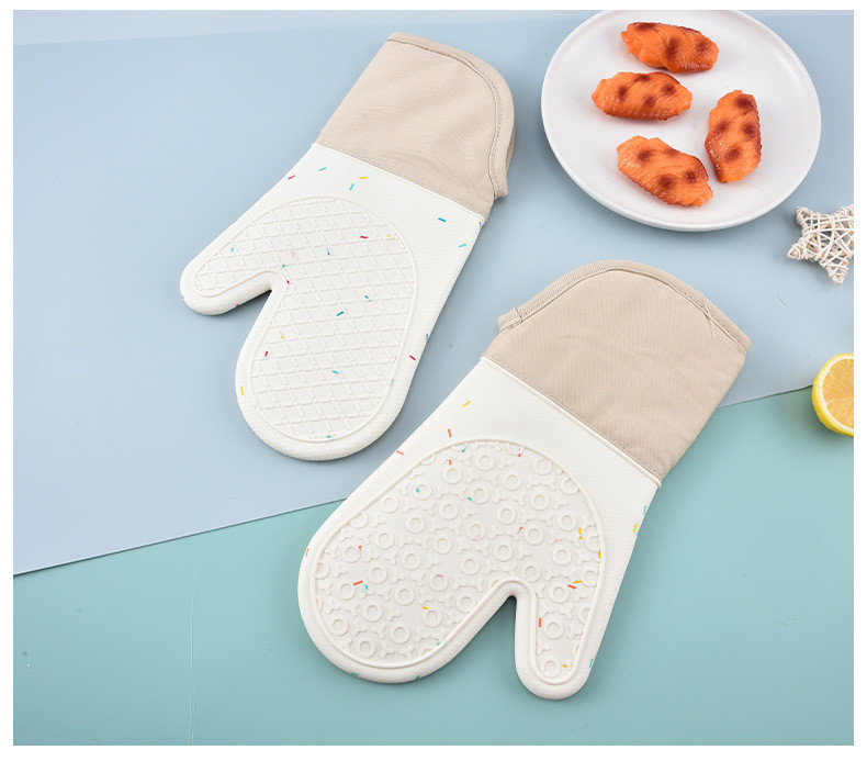 Silicone Oven Mitts And Pot Holders Set Heat Resistant To 450℉ Extra Long 15 Inch Professional Silicone Baking Gloves
