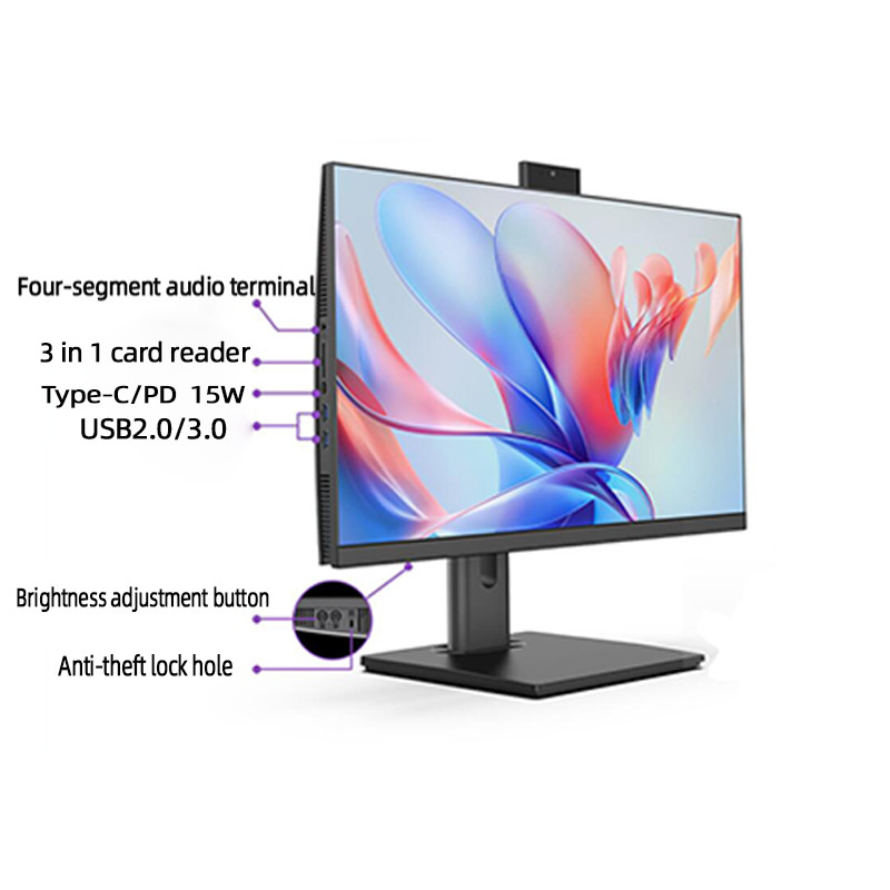 Custom 27 Inch All In One Desktop Computer DVD Fingerprint Recognition Office All-In-One PC