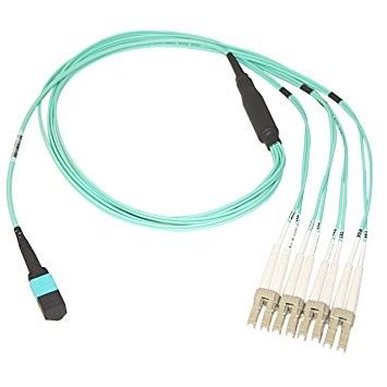 Single Mode MTP MPO Patch Cord OM3 8 Core 10g Fiber Optic Cable PVC Sheath