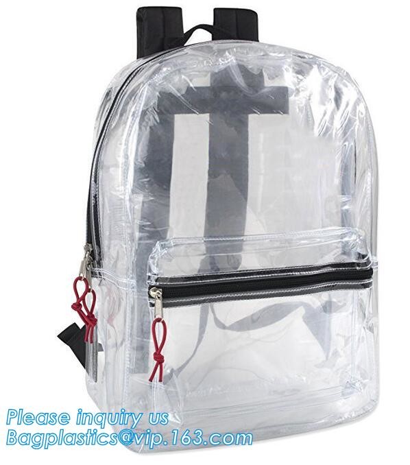 High School Pvc Backpack Bag In Bag In America With Cosmetic Bag, Clear pvc backpack, clear plastic bags, clear backpack