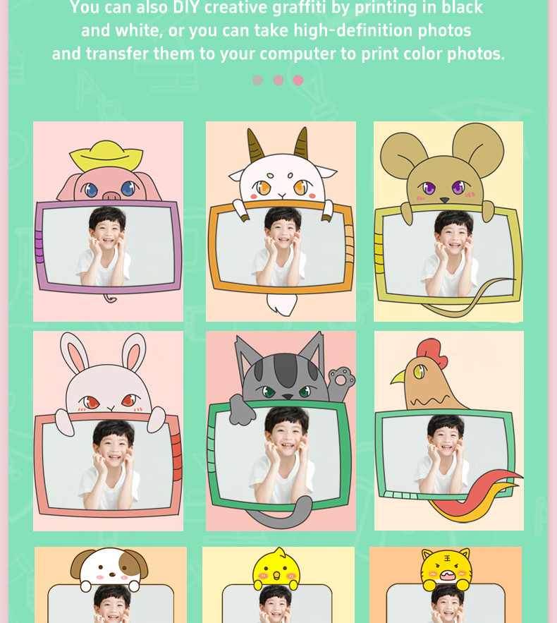 Multifunctional Instant Inkless Colour Sticker Printer For Kids Photo