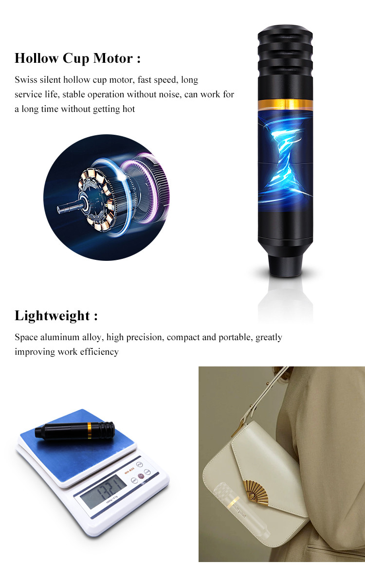 10000RPM Permenent Makeup Machine Body Art Tattoo Pen Aluminium Alloy