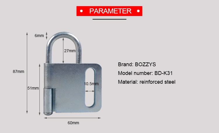 BOSHI Customized Design Industrial Steel Material Safety Lockout Hasp