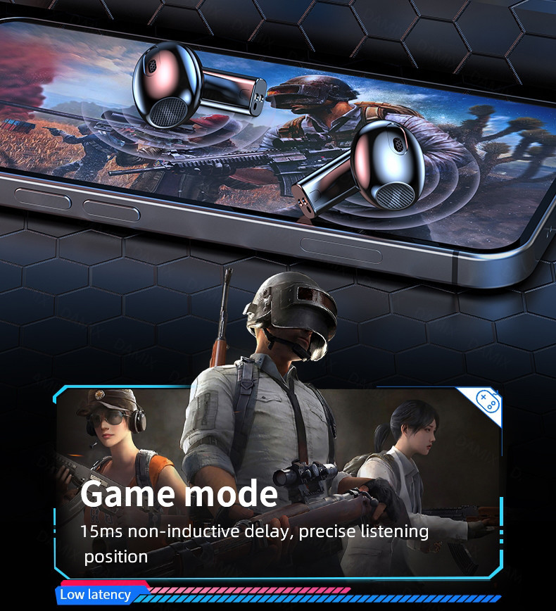 13mm Audio Driver Bluetooth Earphone BLE 5.1 ABS For Game