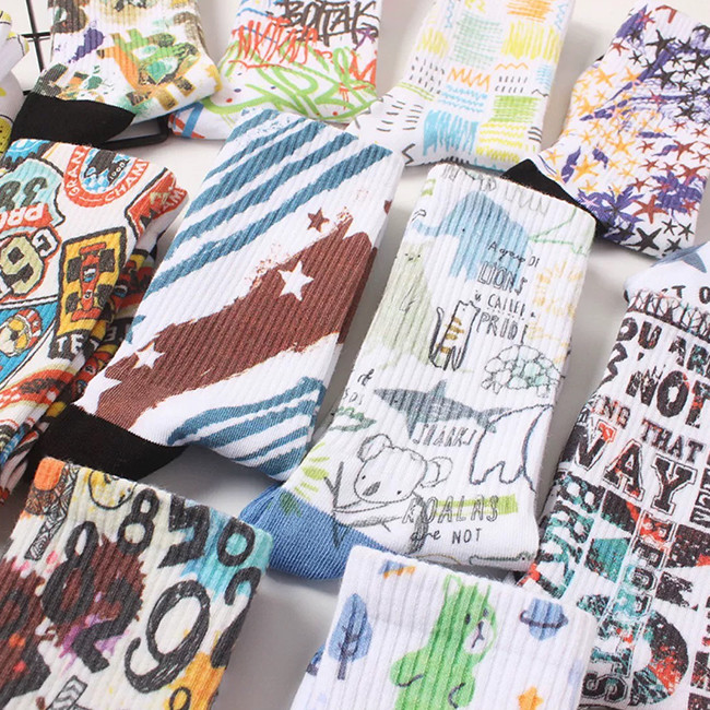 Digital Sublimation Printed Socks Sweat Absorbent Half Terry Blank Sublimation Socks