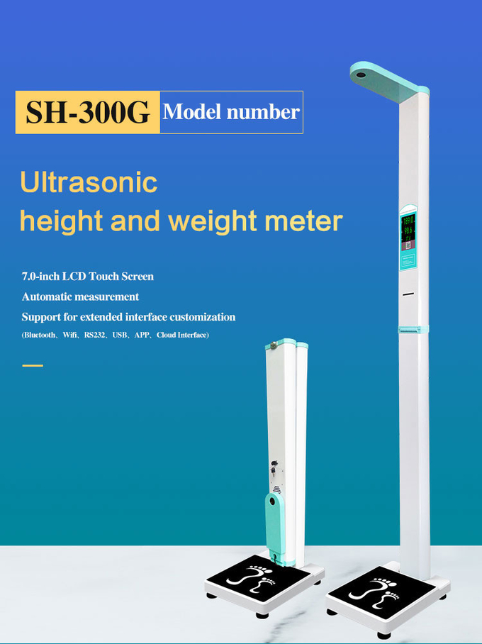 Calculation Of Bmi 210cm Height And Weight Measurement Medical Scales Metal Cabinet