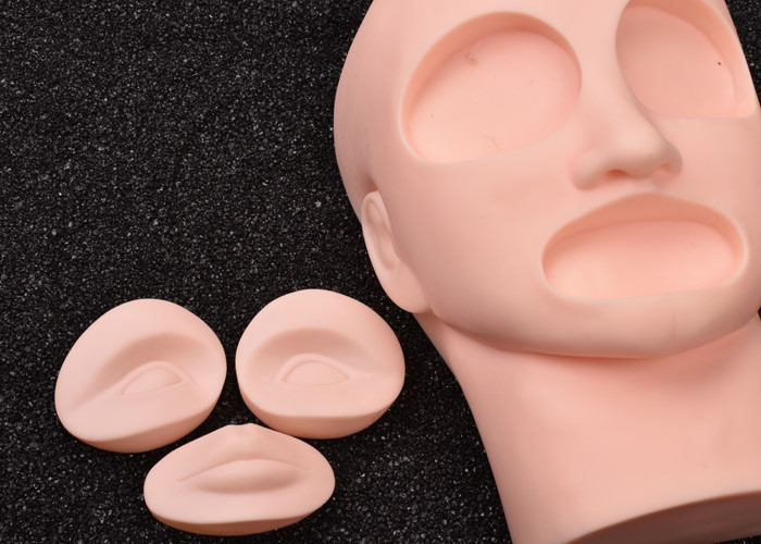 Silicon 3D Practice Tattoo Makeup Mannequin Head Eyes And Lips Inserted Rubber Tattoo Practice Skin