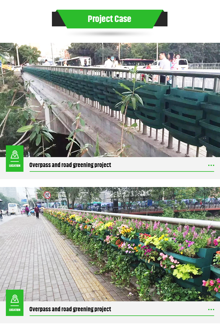 Self Watering Adjustable Railing Plastic Hanging Flowerpot Rail Planter Design System