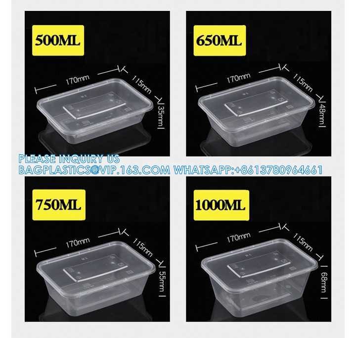 980ml American Takeaway Box Eco-Friendly Microwave Safe Plastic Food Containers With Lids Disposable Food Lunch Box