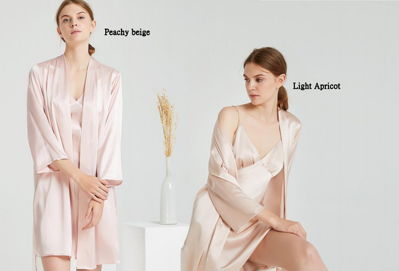 Luxury Sleep Wear Long Sleeve Silk Pajama Set Women Pajamas Silk Two Pieces