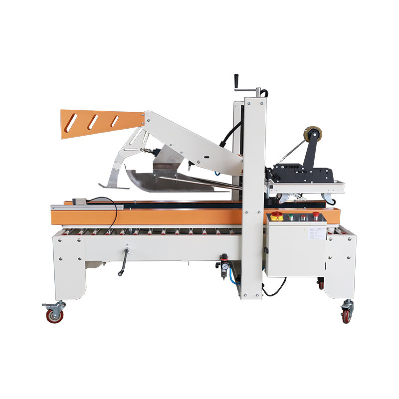 Adhesive Tape Carton Sealer Semi Automatic Box Sealing Machine Top And Bottom Belt Driven