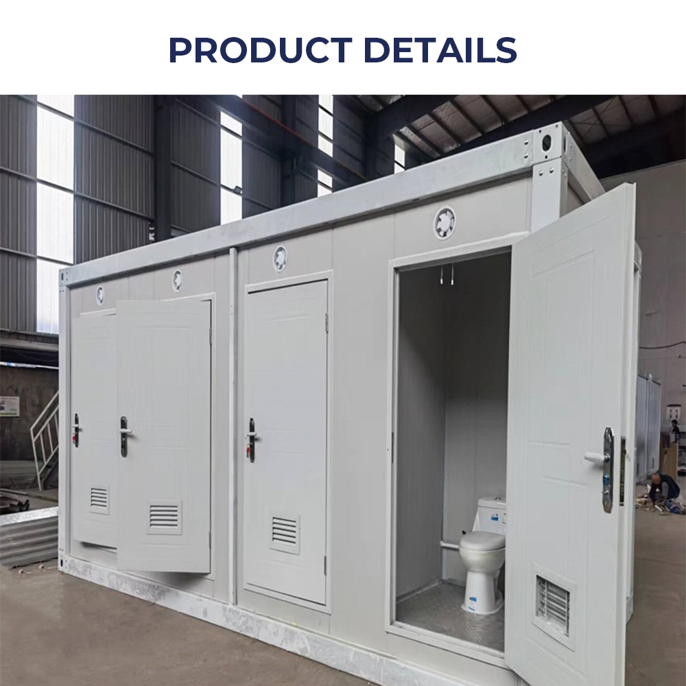 Fast Install Unisex Design Prefabricated Toilet Modular Container Movable Container Toilet Prefab Easy Assemble Bathroom