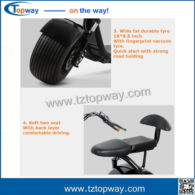 Harley Electric Scooter 800w 1000w seev citycoco 2000w electric scooter with fat bike tire