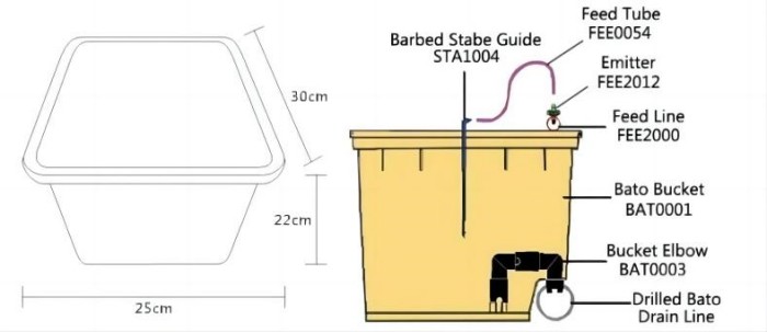 Pp Soilless Hydroponic System Medium 30x25x23cm Beige Dutch Bucket Growing Tomatoes Cucumber Zucchini