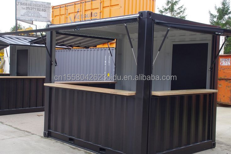 Wooden Outdoor Customized Coffee Booth Mall Kiosk 10ft Container Shop for Modern Hotel