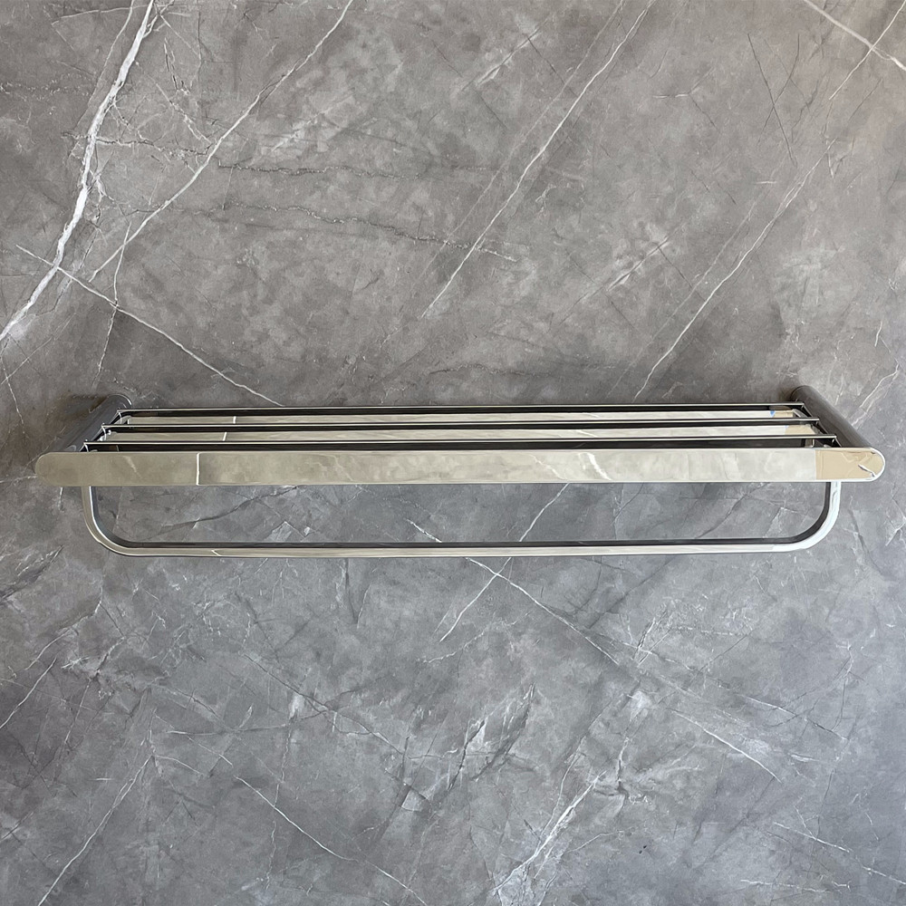Polished Sus304 Bathroom Towel Holder Silver For Hotel