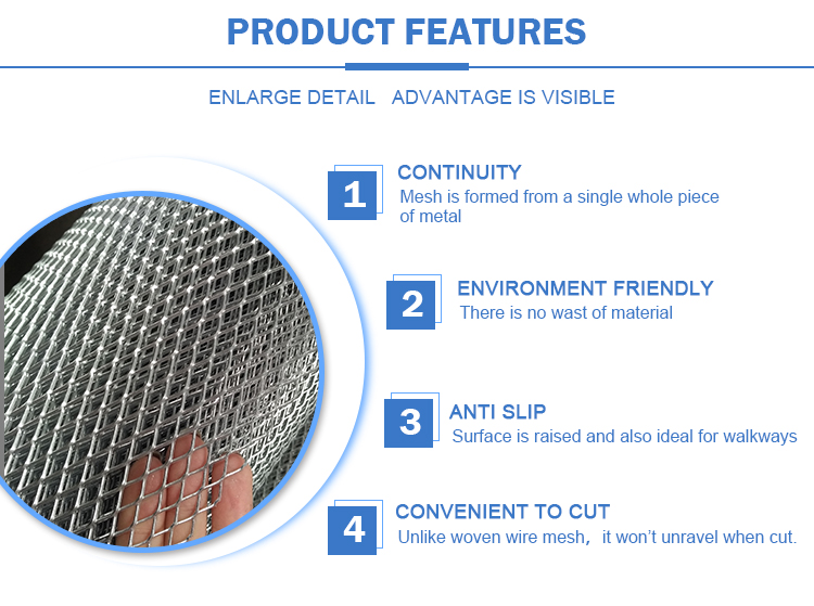 Stainless steel / copper  Expanded Metal Grill Mesh