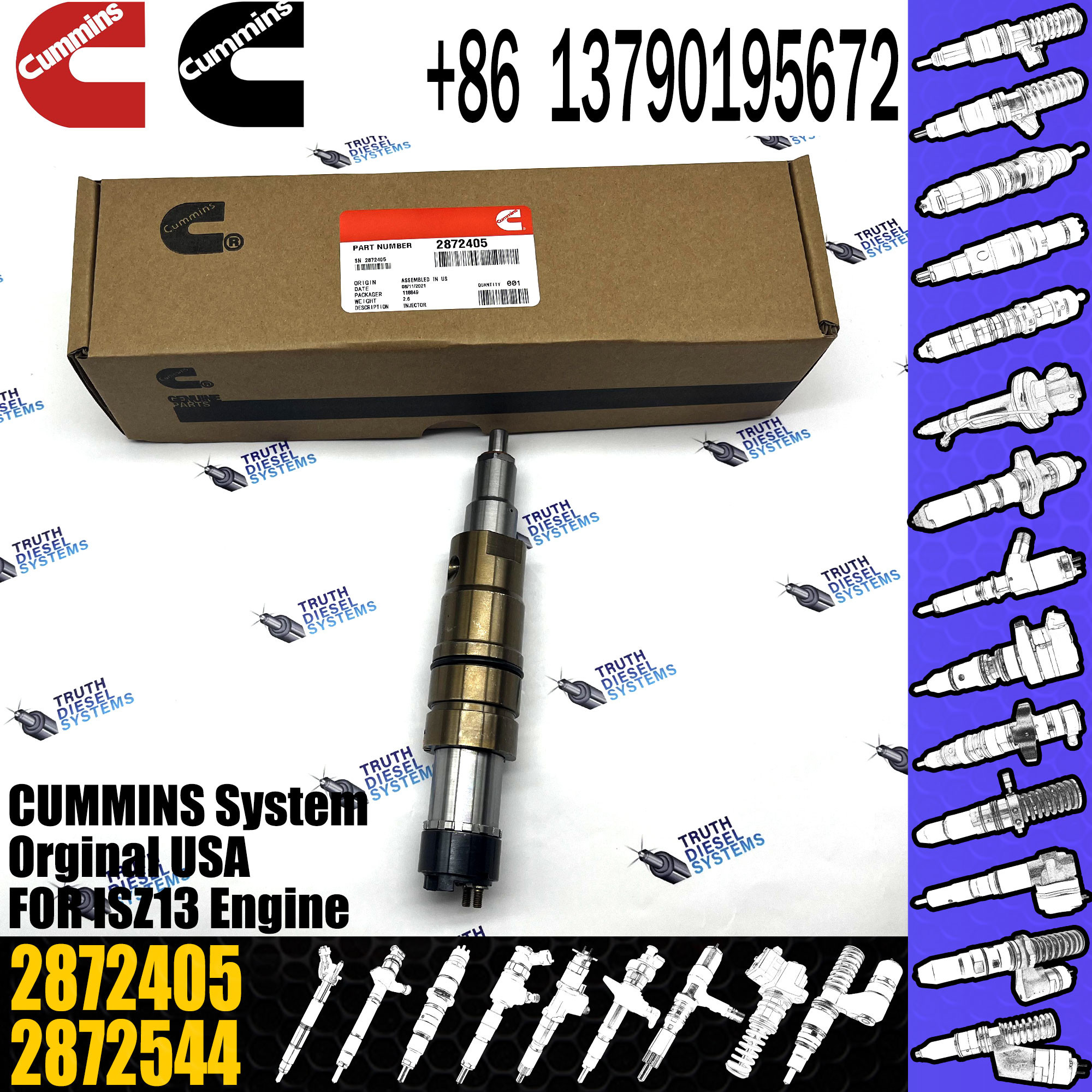 Common Rail Fuel Injector 2897320 2872405 2086663 2894920 For Diesel Engine ISZ13