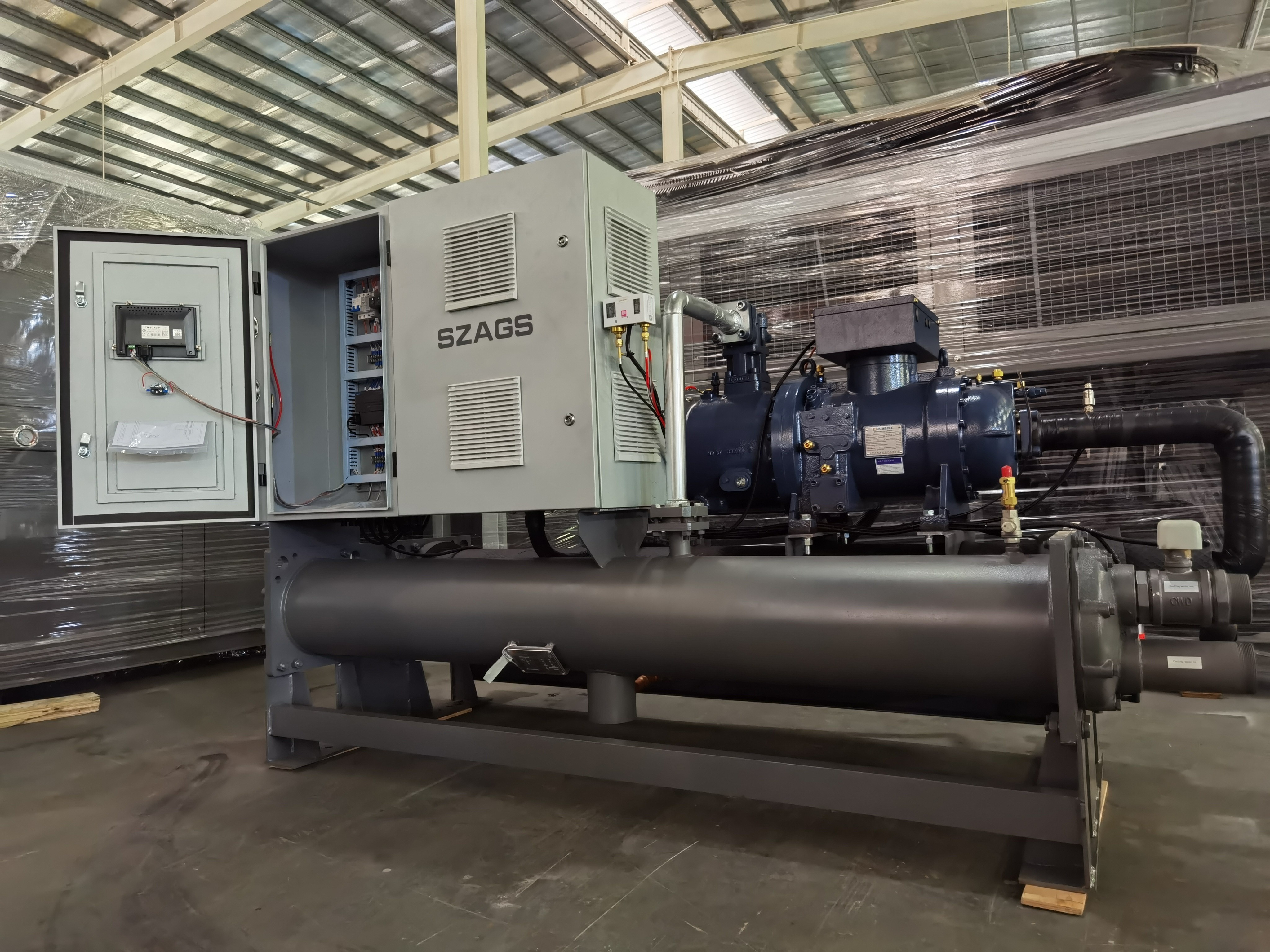 60hp Water-cooled Screw Type Chiller With Hanbell Compressor For Cooling Injection Molding Machine