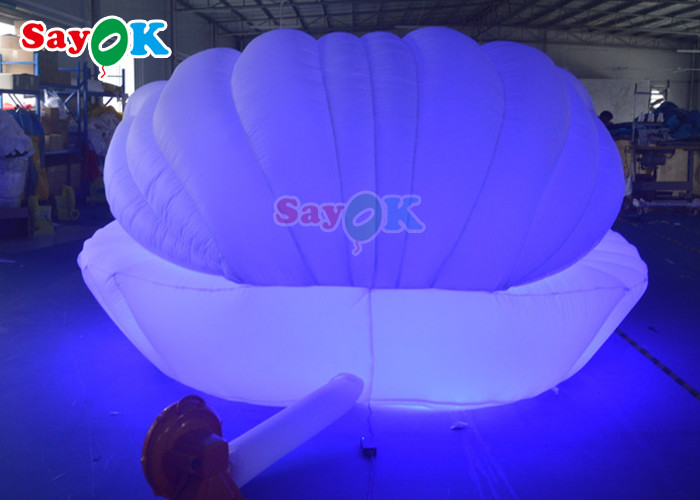 4m Giant LED Inflatable Stage Shell Oxford cloth Inflatable Led Seashell For Party
