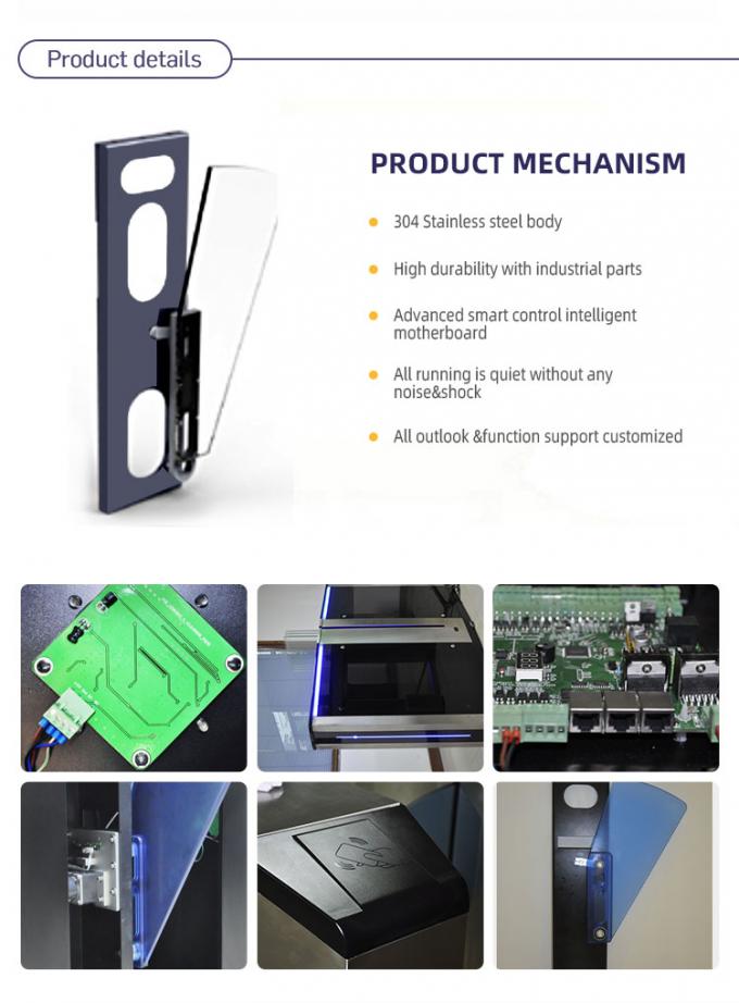 Intelligent Access Control Flap Barrier System / Pedestrian Barrier Gate 0