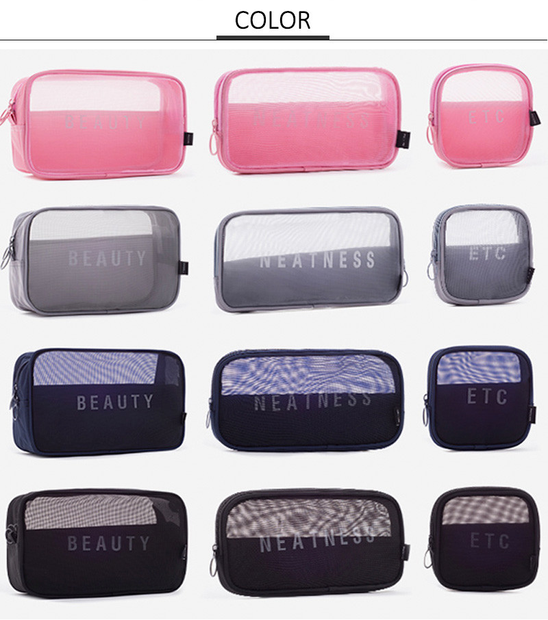 Portable Multi-Functional See Through Men Cosmetic Travel Bag Sets