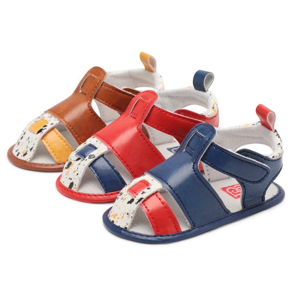 Special design PU Leather upper soft-sole anti slip 0-2 years boy summer outdoor baby sandals summer