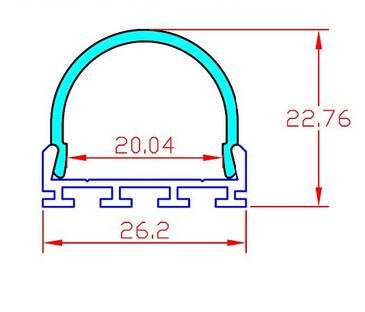 LED aluminum profiles LED extrusion profile A2623 for LED Strips Waterproof 2m length