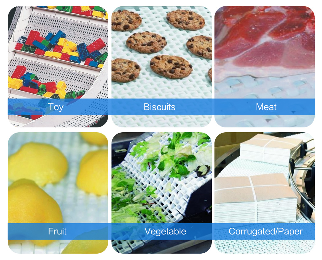 OEM Flat Modular Plastic PVC Conveyor Mesh Belt for Food Industry